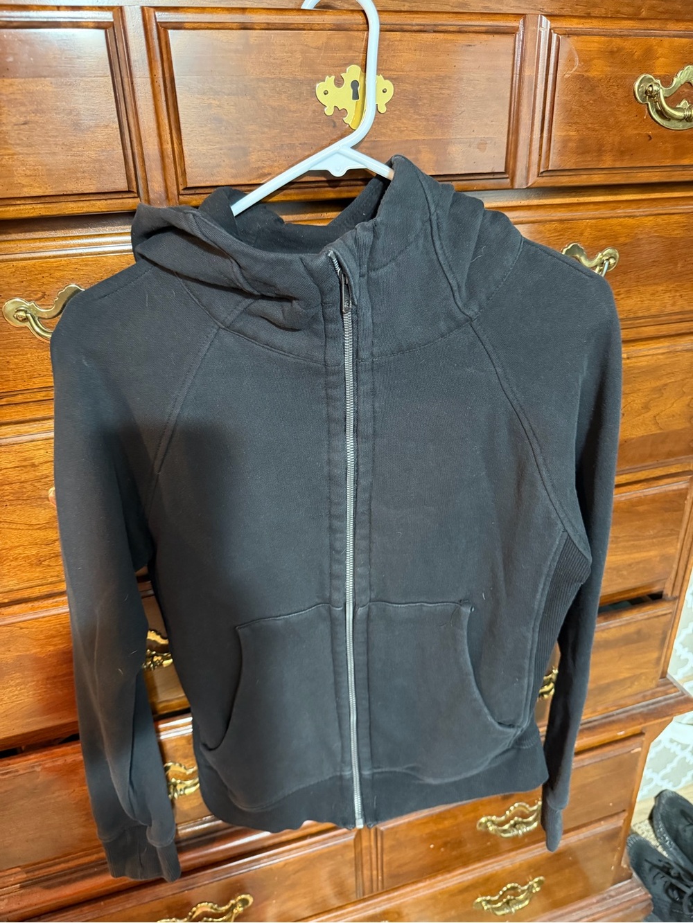 Zyia Black Full-Zip Hooded Sweatshirt